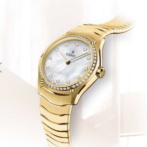 EBEL Wave 18K Solid Yellow Gold With Diamond Bezel MOP Dial Woman's Watch $20900